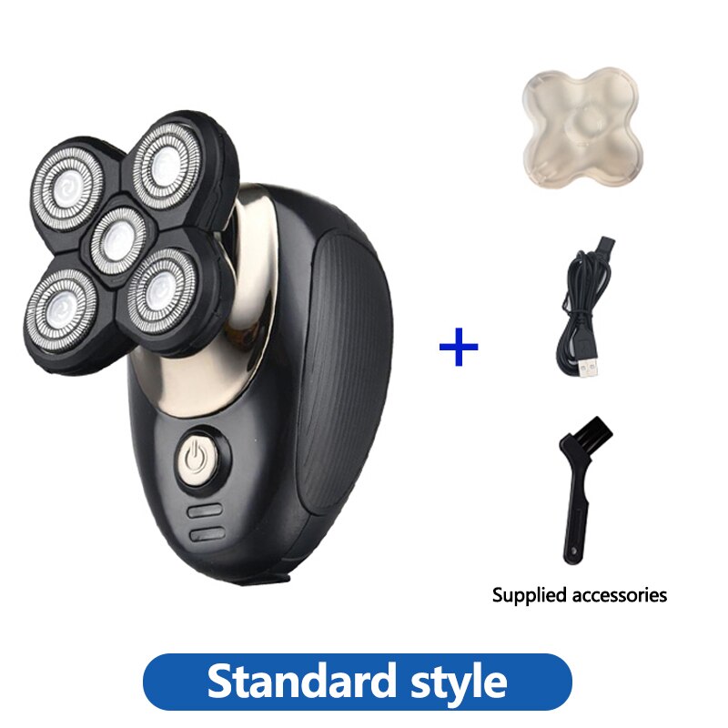 Kit de aseo multifuncional Afeitadora eléctrica en seco y húmedo para hombre Máquina de afeitar eléctrica recargable para calvos Recortador de barba