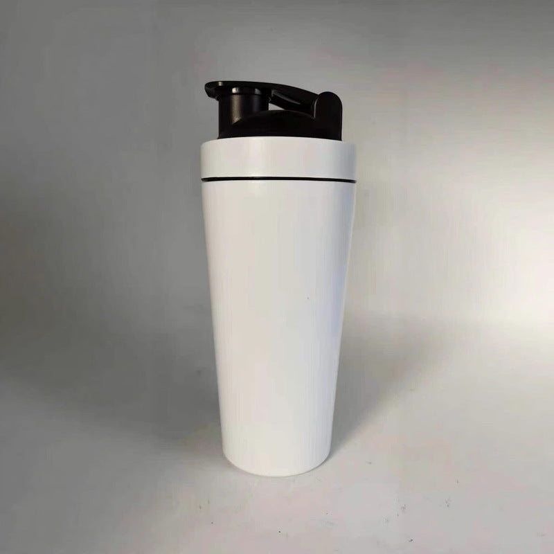Botella mezcladora de proteínas de acero inoxidable con bola mezcladora - Vaso agitador portátil a prueba de fugas para gimnasio y deportes