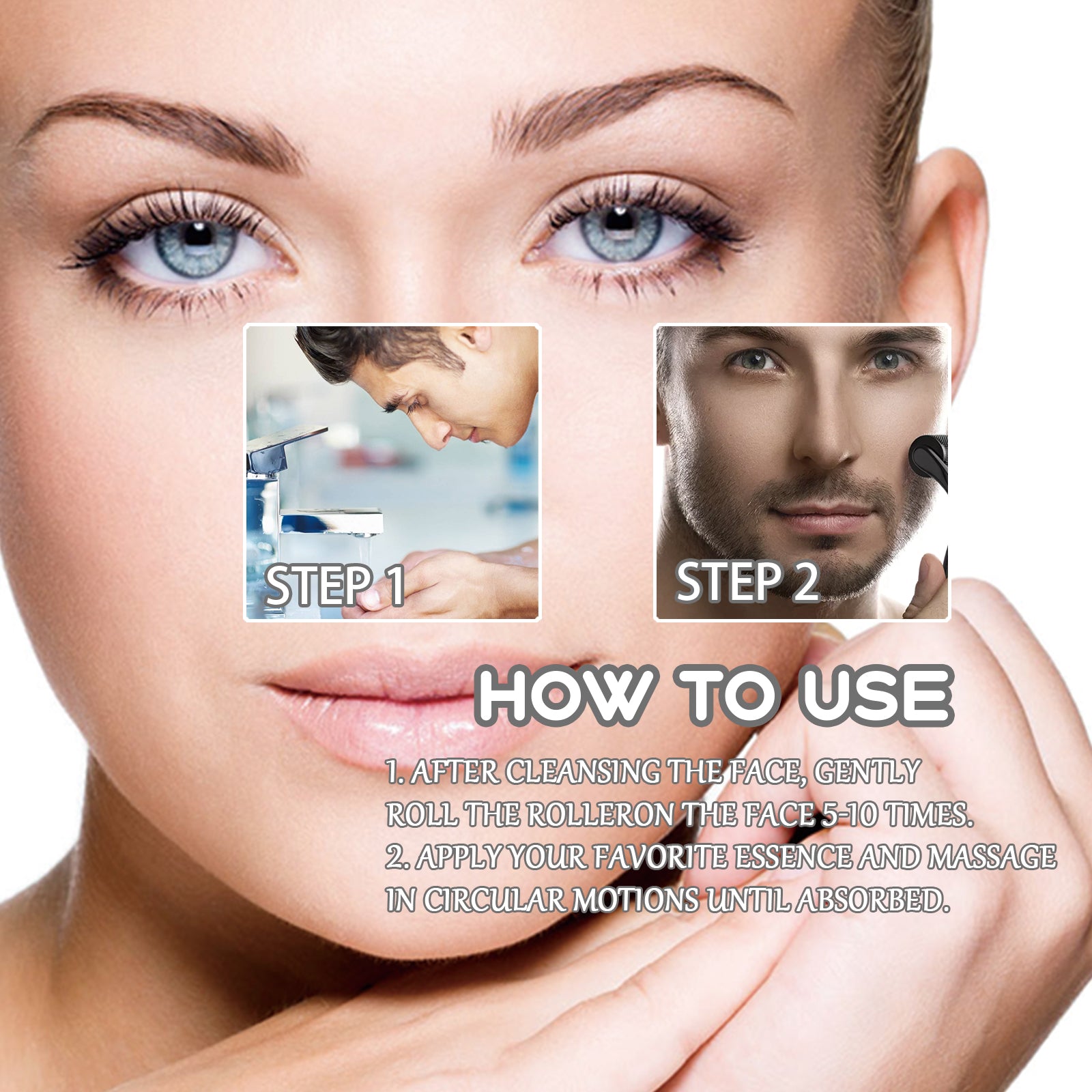 Facial Massage Roller To Reduce Fine Lines Closed Acne Rejuvenation Face Massage Treatment