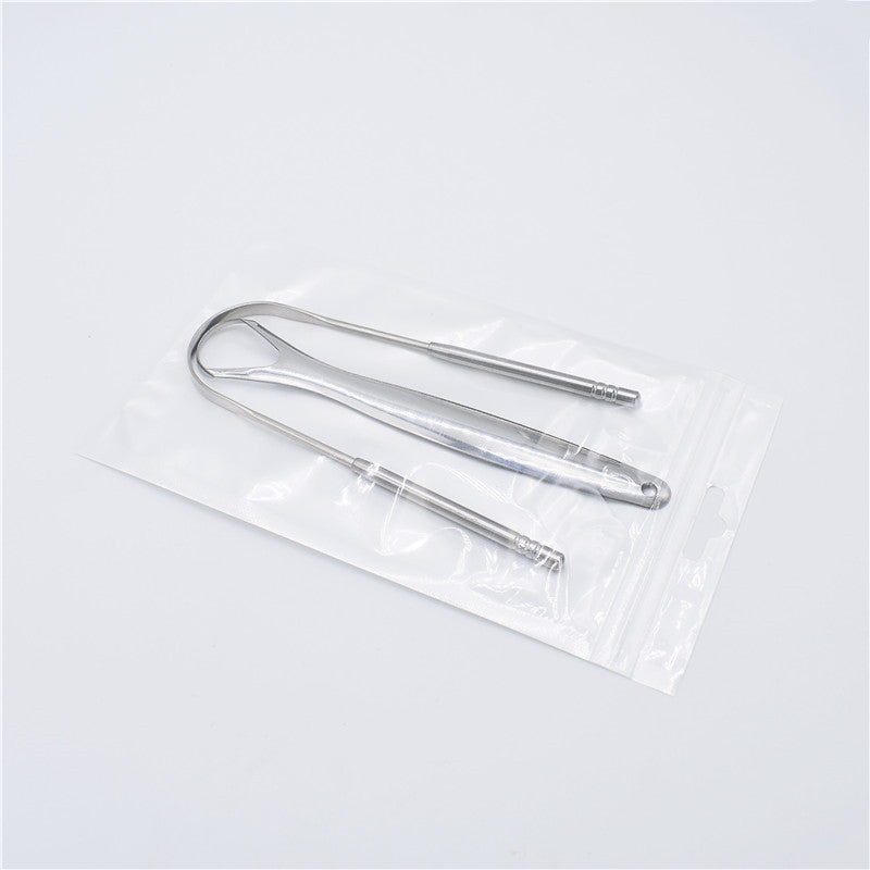 Raspador de lengua de acero inoxidable Limpiador de lengua Cuidado de limpieza bucal para eliminar el mal aliento Cepillo de lengua Raspador de lengua