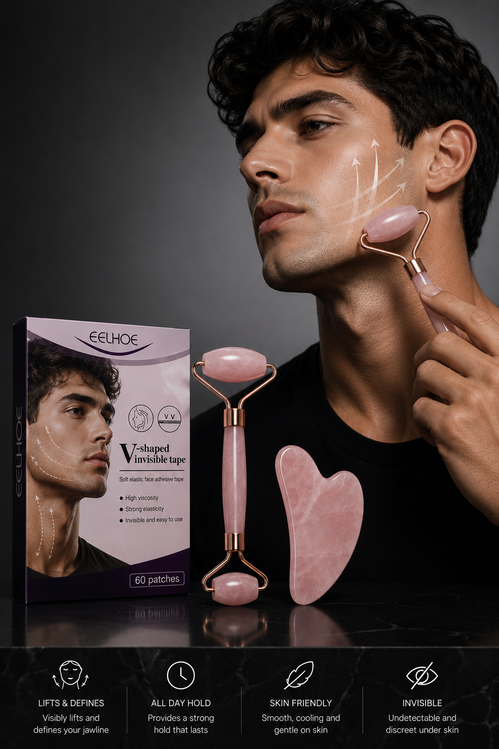 Face Lift Massager Crystal Roller Facial Massage Relaxation Jade Roller Stone Natural Rose Quartz Beauty Skin Tool Girl Gift