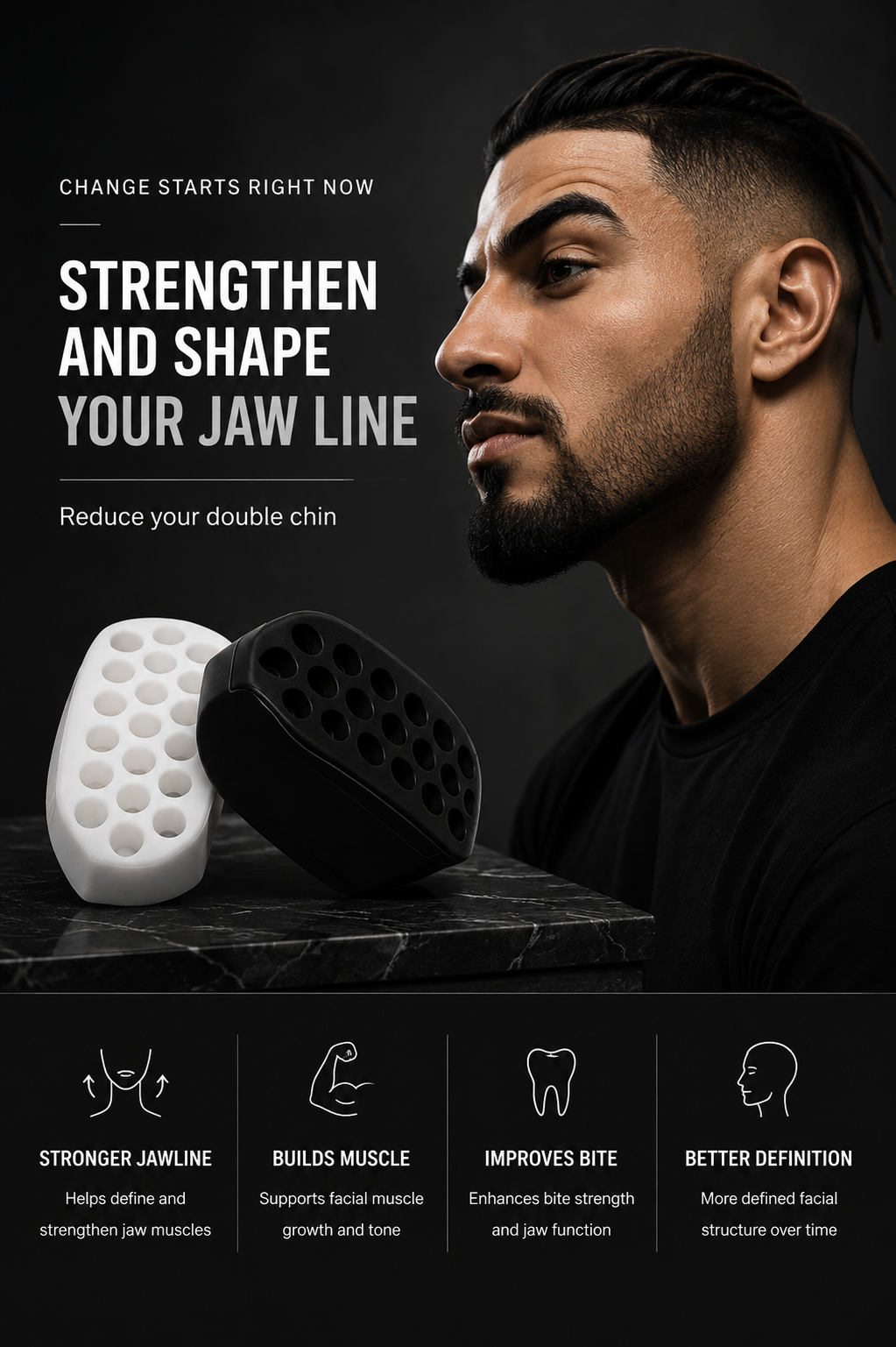 Face Masseter  jawline Jaw  Jawrsize  Muscle  men mouth Exerciser chew ball bite breaker training Fitness Face Masseter men jawl