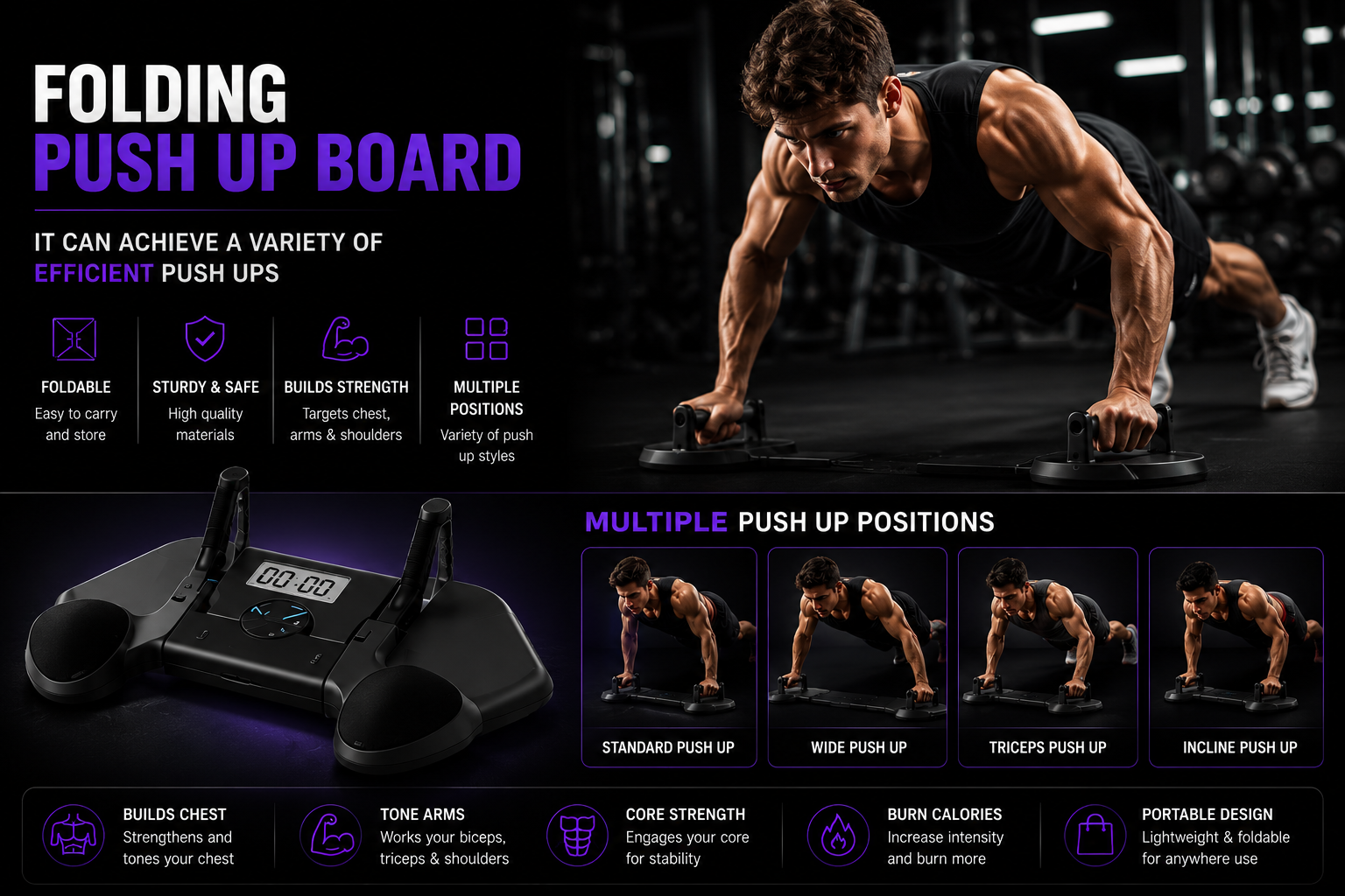 Multifunctional Push-Up & Plank Fitness Board