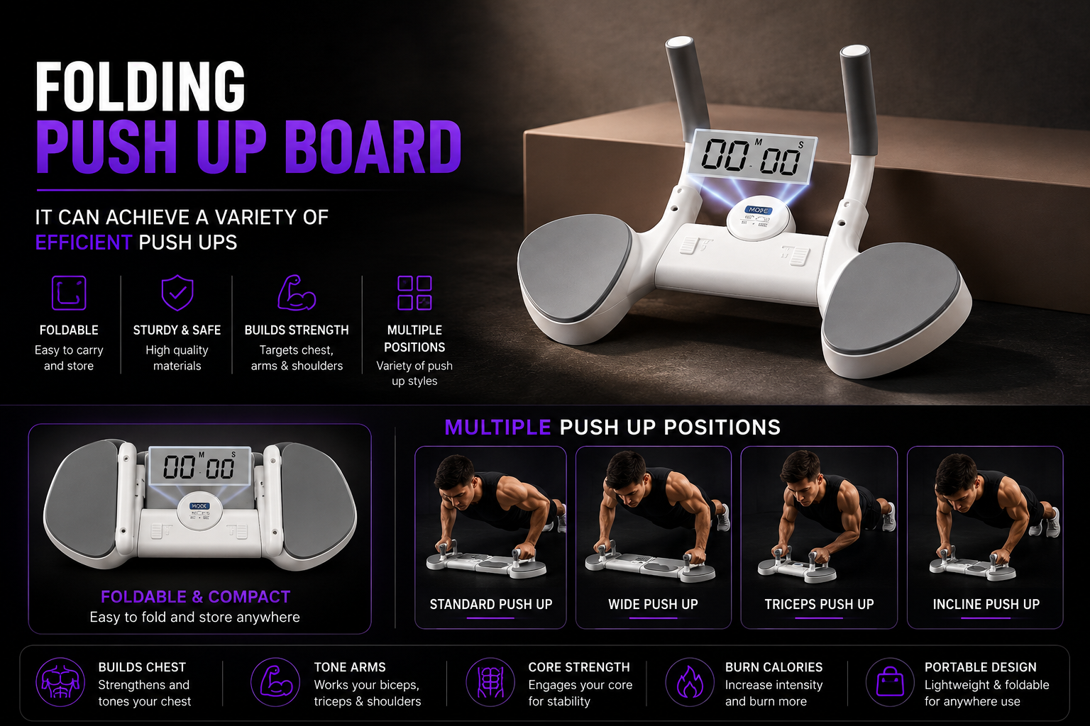 Multifunctional Push-Up & Plank Fitness Board