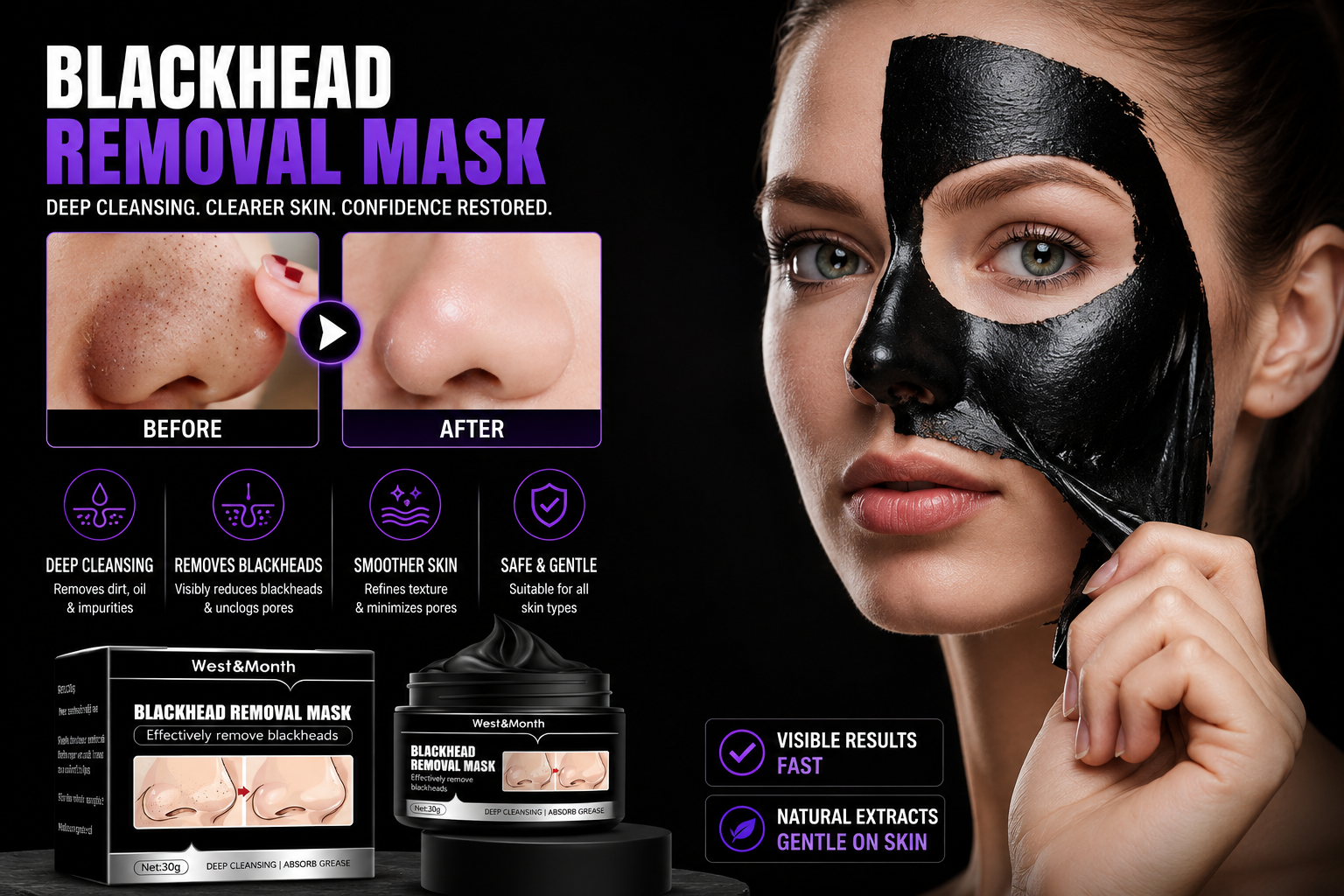 Activated Charcoal Blackhead Peel-Off Face Mask