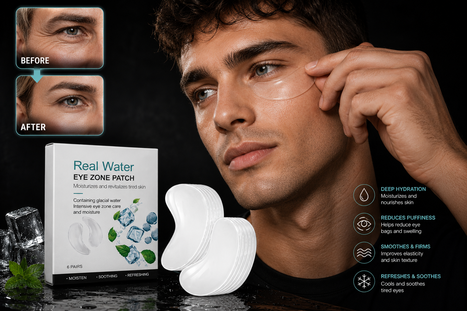 Mascarilla hidratante para ojos que hidrata suavemente para mejorar la piel de los ojos, mascarilla nutritiva y reparadora.