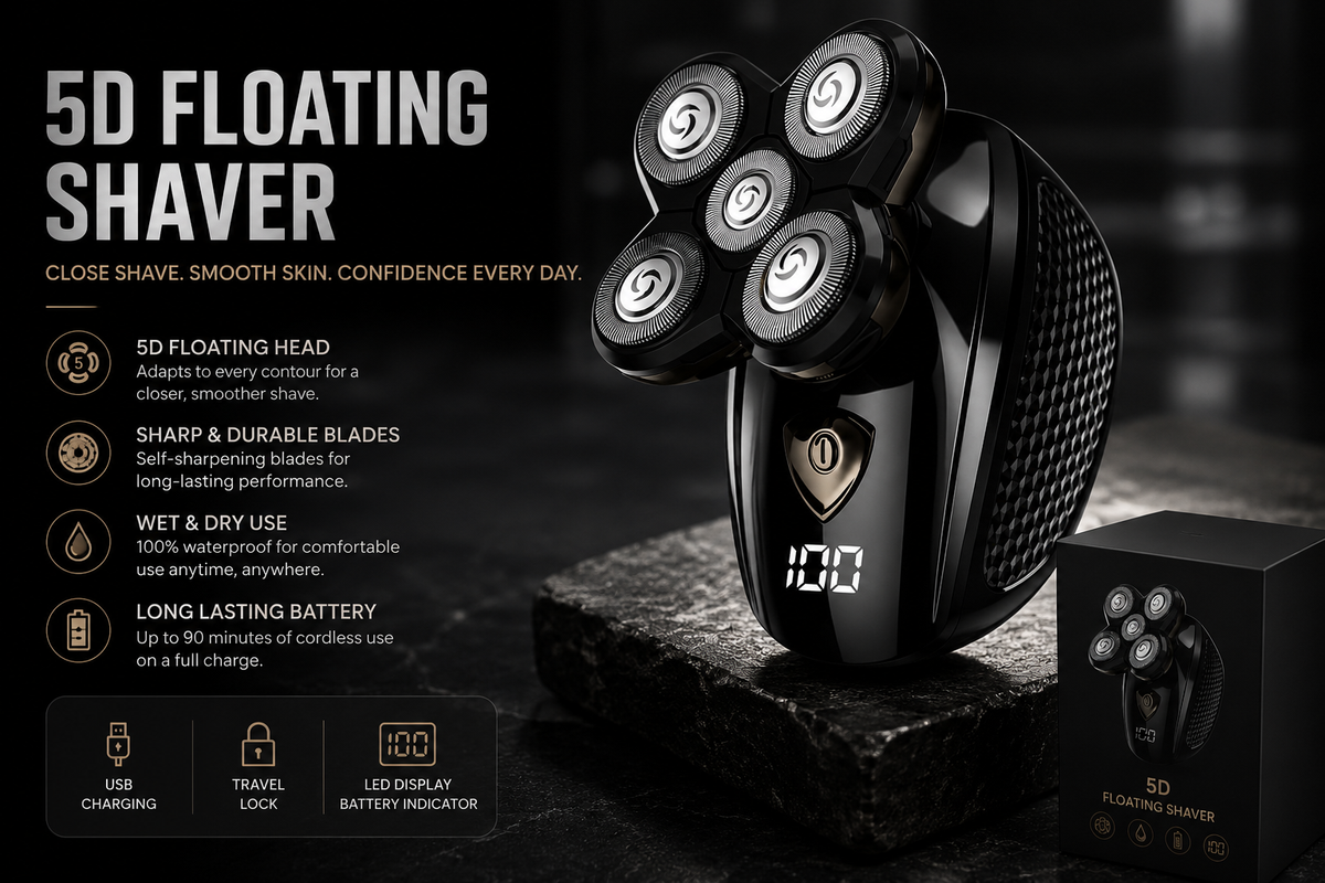 Pro Grooming Kit — 5-Head Electric Shaver & Multi-Tool