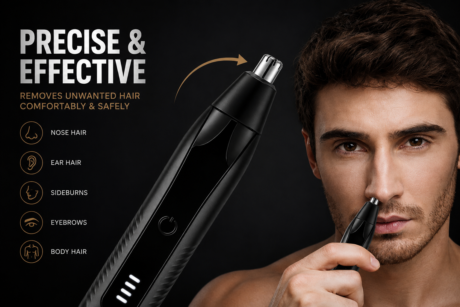 Herramienta de reparación de recortador eléctrico de pelo de nariz y cejas para cuchillo de pelo de nariz recargable para hombres