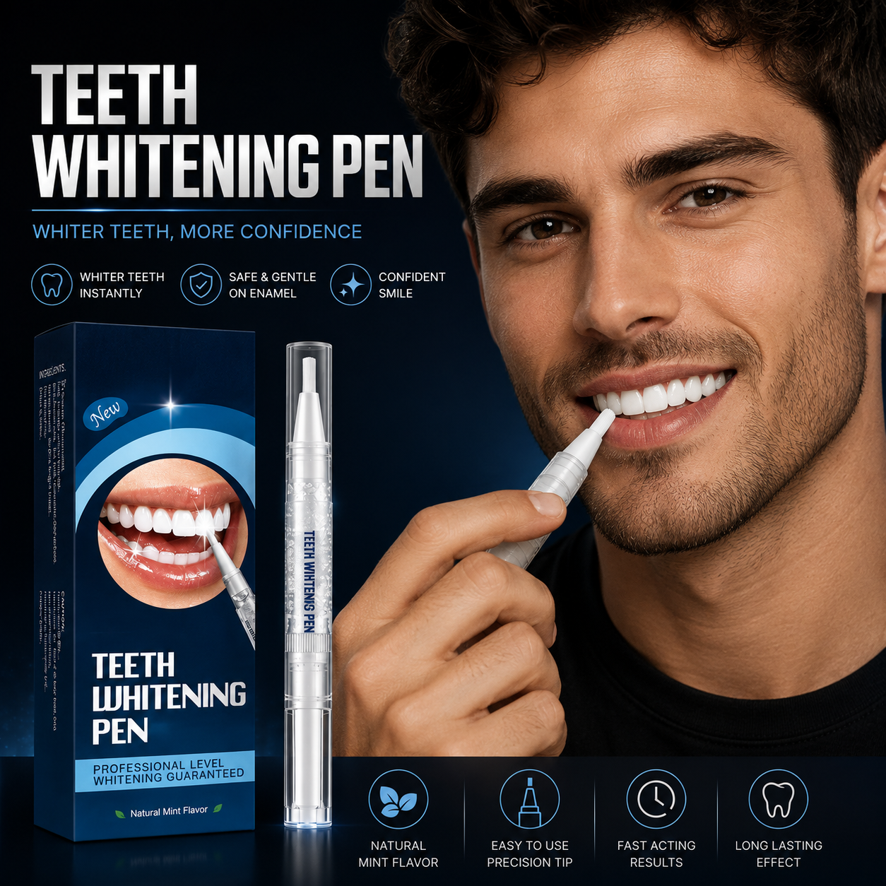 Bolígrafo blanqueador dental, blanqueador y abrillantador dental, bolígrafo de belleza para dientes