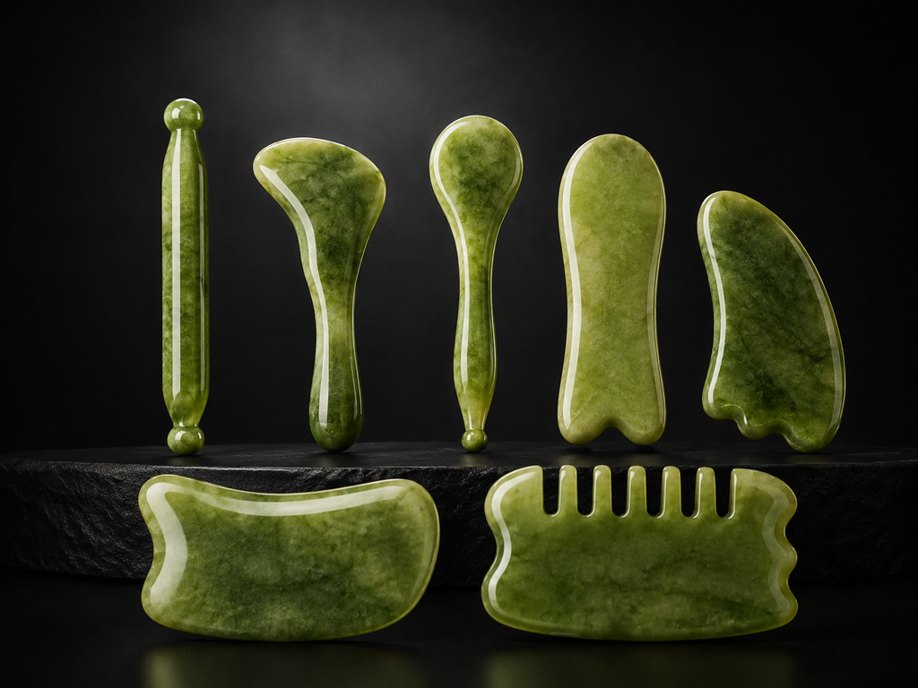 Gua Sha Face Sculpting Set | 7-Piece Natural Resin Massage & Contouring Tools